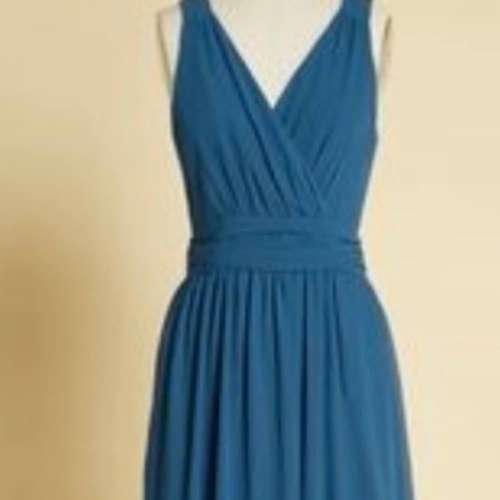 NWT ModCloth Embracing Grace Long Maxi Dress Teal Size 16